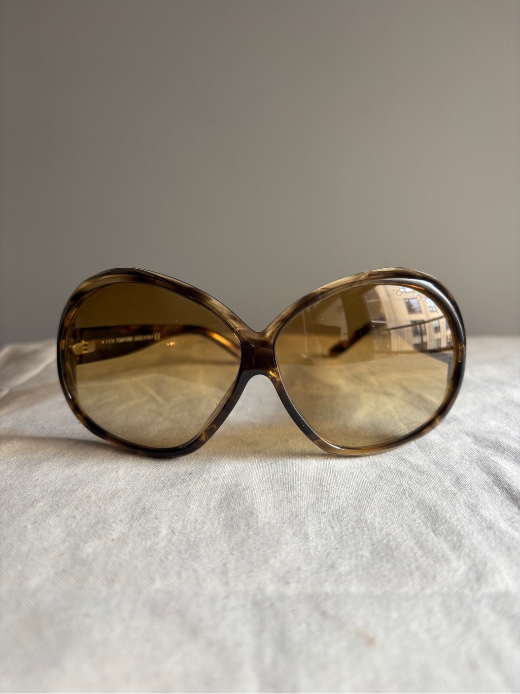 Tom Ford Natalia Tf120 Oversized Round Sunglasses Gradient Lens With Case